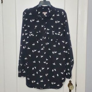 Merona Button Down Swan Blouse